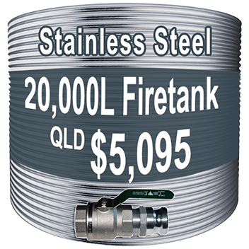 20,000L Stainless Steel Fire Tank QLD Bushfire Ready