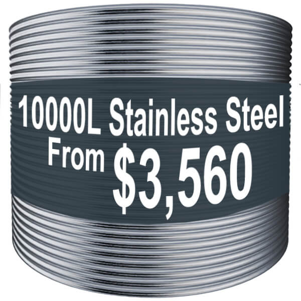 10,000 litre stainless steel water tank for sale, made from 304 grade steel